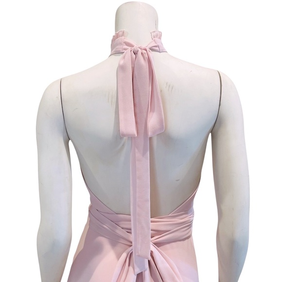 Lulu’s First Comes Love Pink Chiffon Halter Maxi Dress - Picture 8 of 13